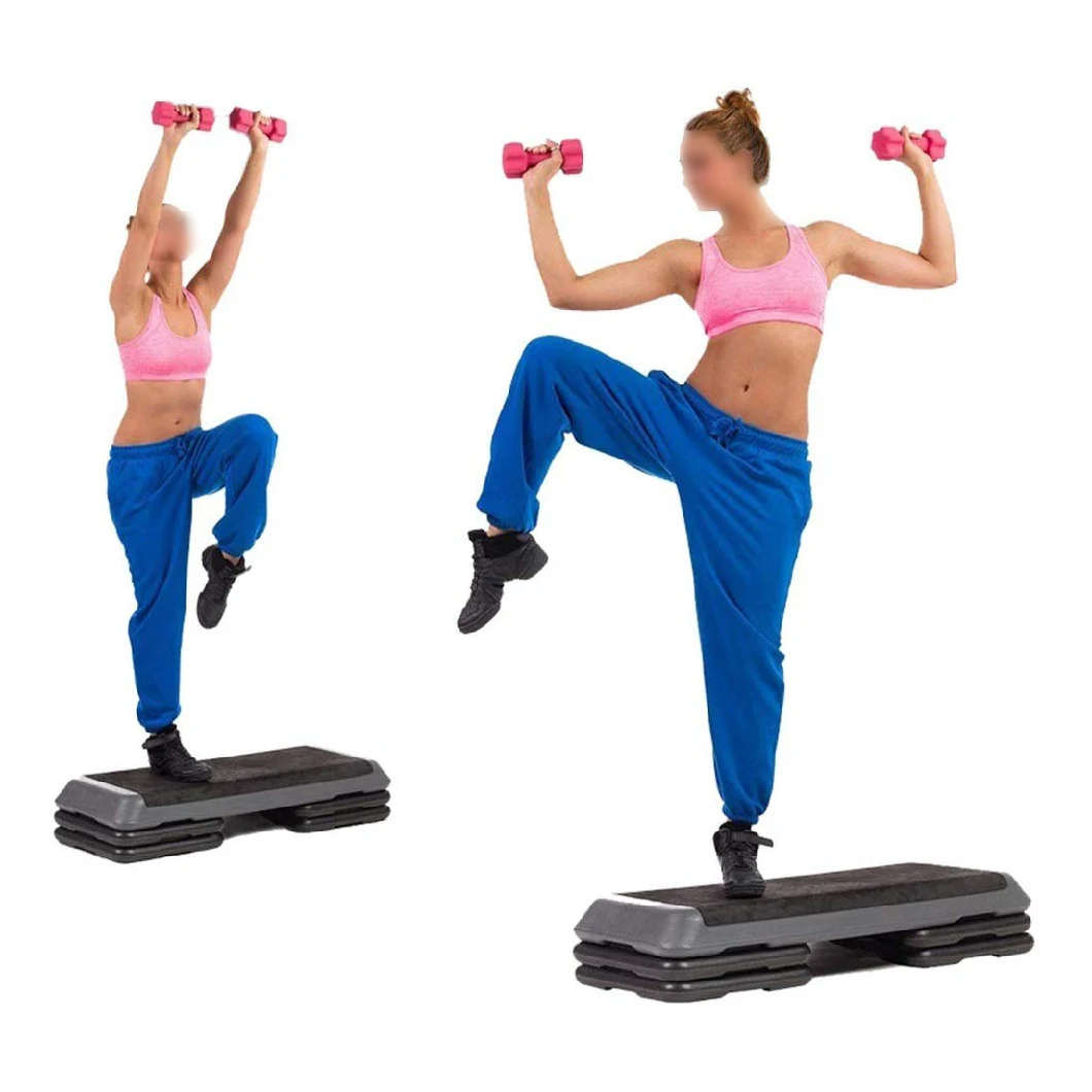 Training Step Board 43&quot; Adjustable Aerobic Stepper Workout Step W/ 4 Risers Fitness &amp; Exercise Platform Trainer Stepper Home Gym Equipment Esg13113