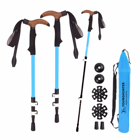 Willest Outdoor Aluminum Alloy 7075 Trekking Pole Rubber Handle External Lock Hiking Pole