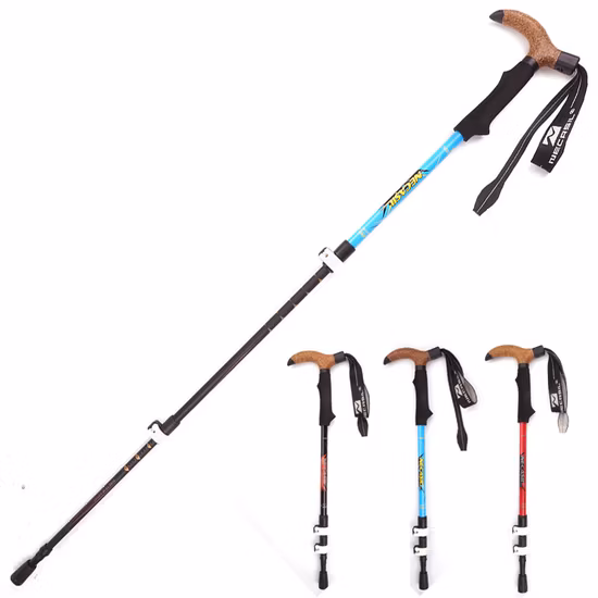 Willest Outdoor Aluminum Alloy 7075 Trekking Pole Rubber Handle External Lock Hiking Pole