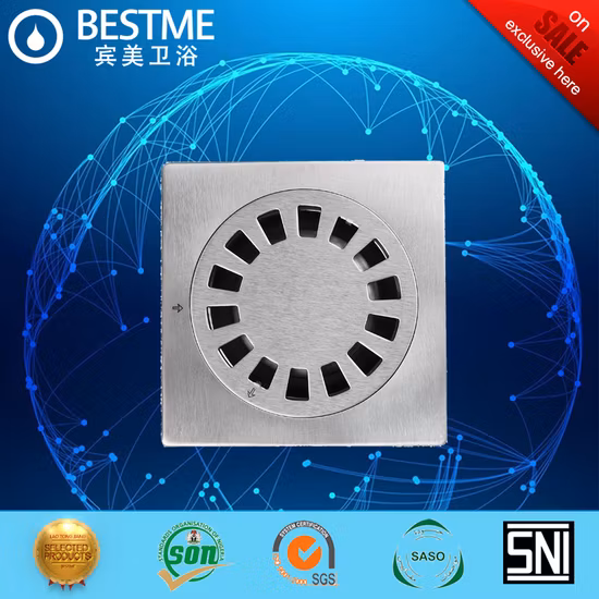 Ss201 Square Floor Drain Bathroom Hardwares (BF-K04)