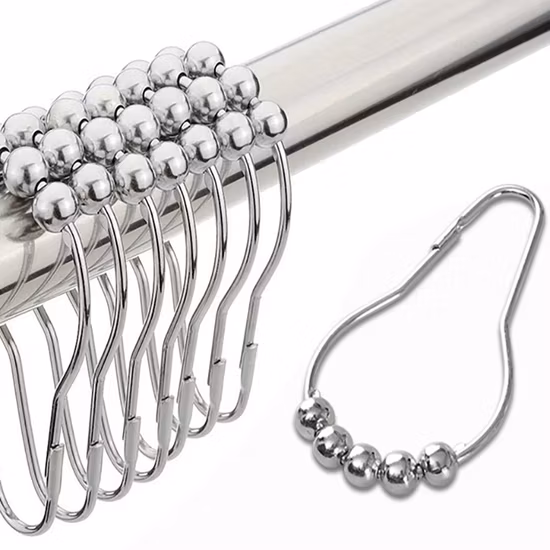 Stock Wholesale Bathroom Metal Gourd Shape Shower Curtain Hooks Rings